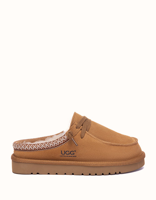 Image of Slippers. Product name - AUSTRALIAN SHEPHERD® Marel Slippers in Chestnut colour by brand - Ugg Australian Shepherd