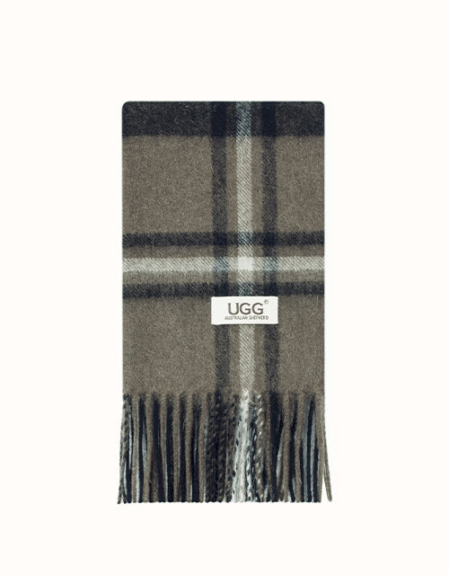 Image of Scarves & Shawls. Product name - AUSTRALIAN SHEPHERD® Snovia Scarf in Black Check colour by brand - Ugg Australian Shepherd