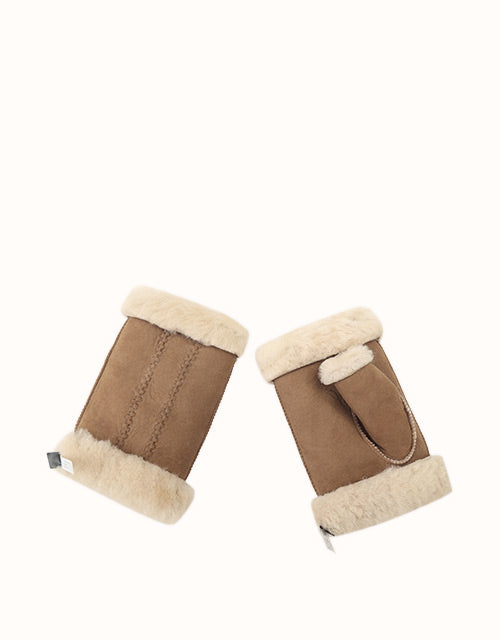 Ugg AUSTRALIAN SHEPHERD® Fingerless Sheepskin Mittens (Chestnut)