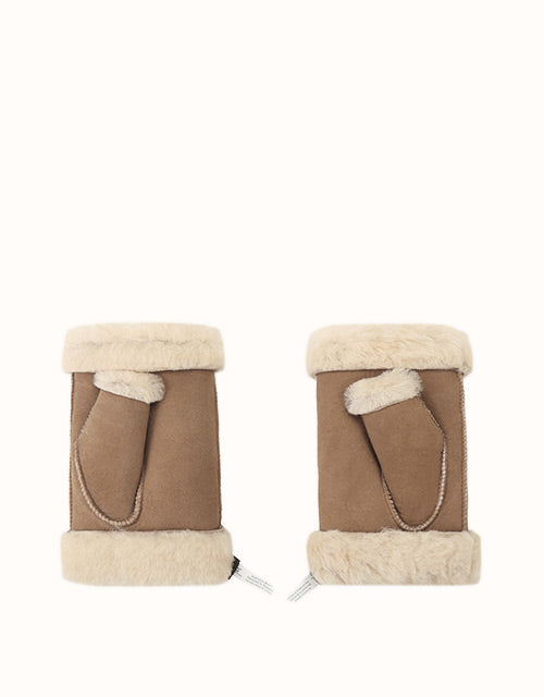 Ugg AUSTRALIAN SHEPHERD® Fingerless Sheepskin Mittens (Chestnut)