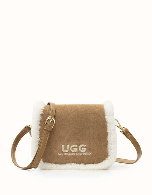 Image of Bags. Product name - AUSTRALIAN SHEPHERD® Wool Messenger Bag in Dark Beige colour by brand - Ugg Australian Shepherd