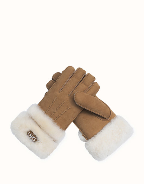 Image of Gloves & Mittens. Product name - AUSTRALIAN SHEPHERD® Puni Gloves in Chestnut colour by brand - Ugg Australian Shepherd
