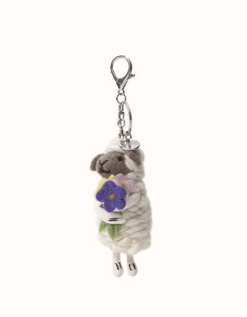 Image of Keychains. Product name - AUSTRALIAN SHEPHERD® Wolly Keyring in Brown colour by brand - Ugg Australian Shepherd