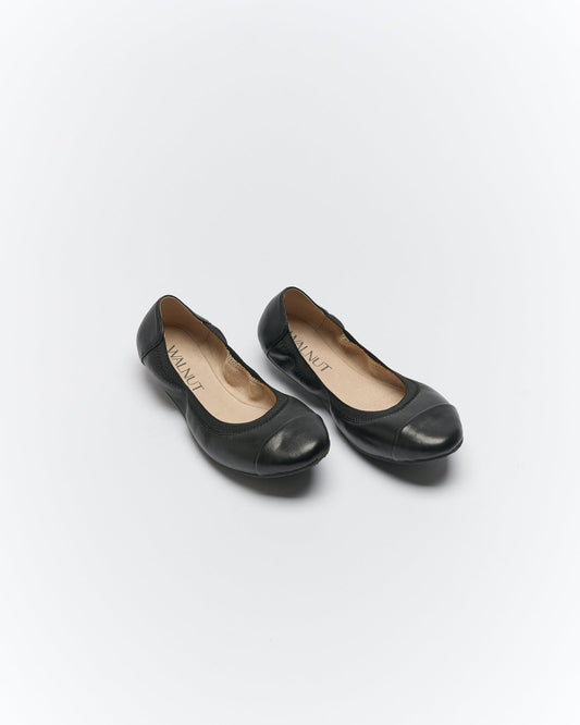 Walnut Melbourne Ava Leather Ballet Flat (Black)