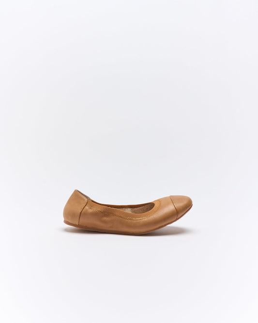 Image of Flats. Productname: Ava Leather Ballet Flat in Tan colour by brand - Walnut Melbourne