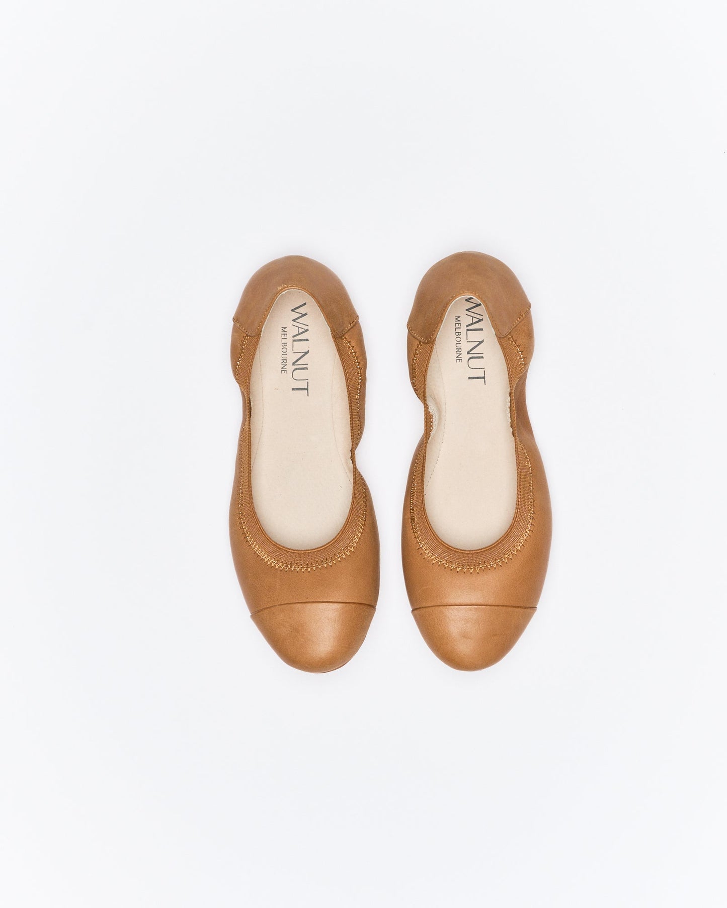 Walnut Melbourne Ava Leather Ballet Flat (Tan)