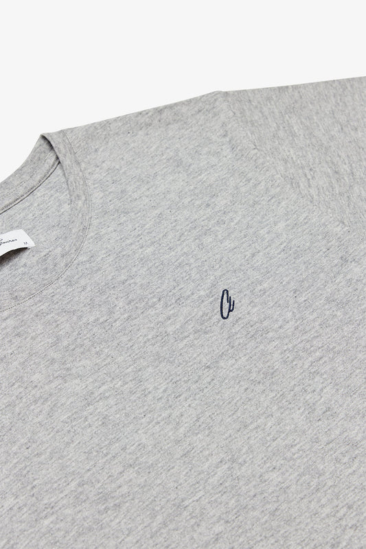 Image of a model wearing Tops. Productname: Anthony Squires Edan - Mid Grey T-shirt in Grey colour by brand - Anthony Squires