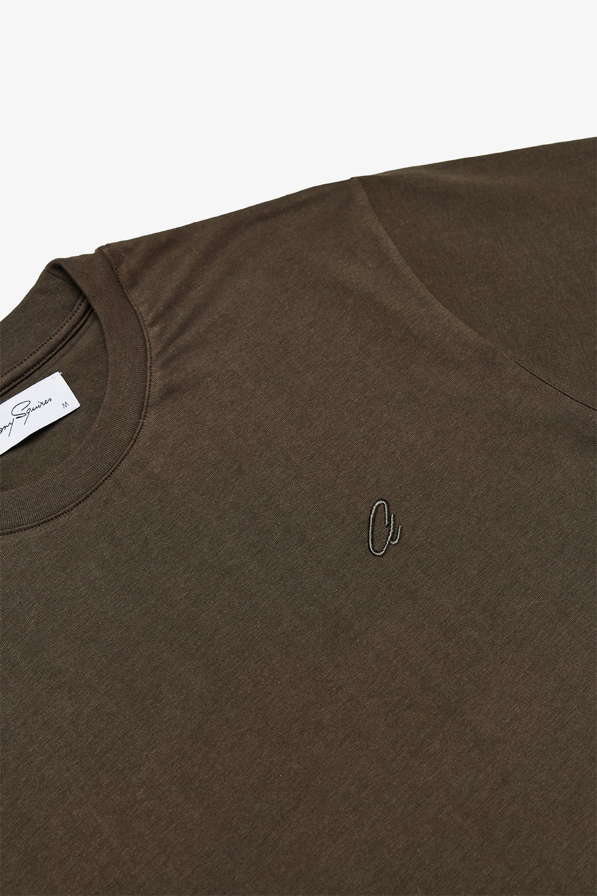 Image of T-Shirts. Product name - Edan Olive T-shirt in Olive colour by brand - Anthony Squires