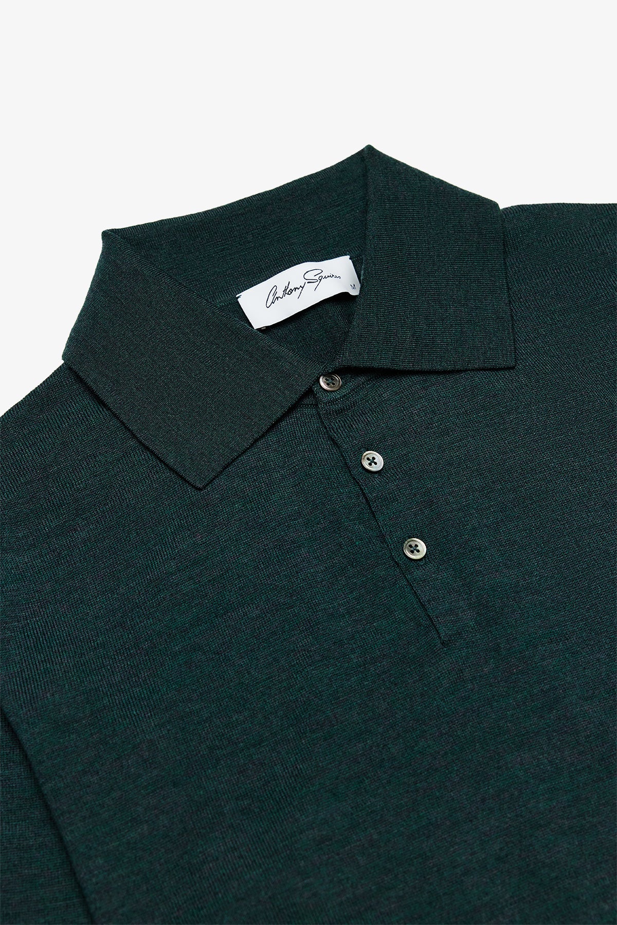 Anthony Squires Kelvin Long Sleeve Knit Polo (Green)