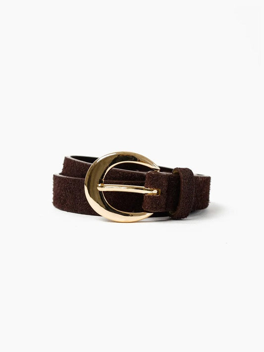 Image of Belts. Product name - Classica Everyday Genuine Leather Brown Belt Brown in Brown colour by brand - Betty Basics