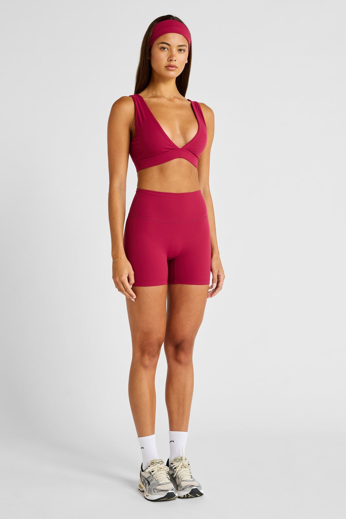 NEW ALLFENIX CloudCore Deep V-Neck Sports Bra (Cherry)