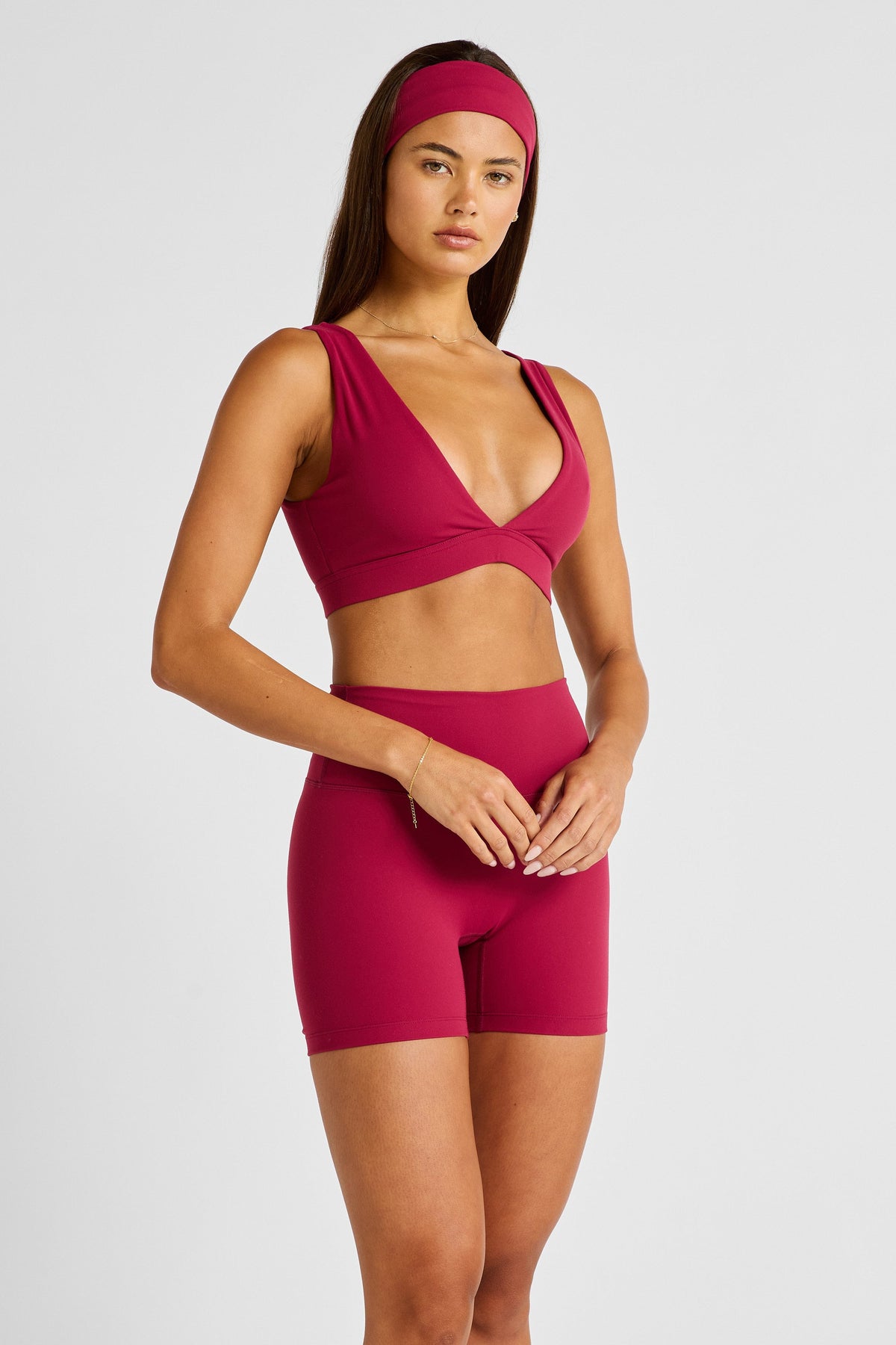 NEW ALLFENIX CloudCore Deep V-Neck Sports Bra (Cherry)