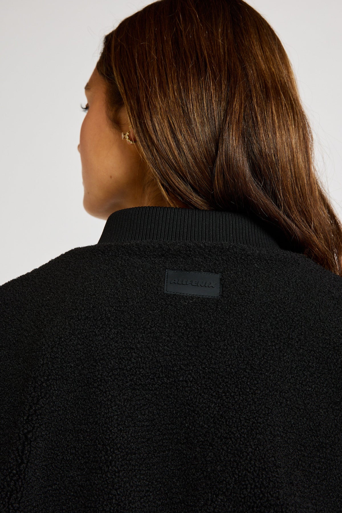 Sherpa Fleece Cropped Jacket (Black)