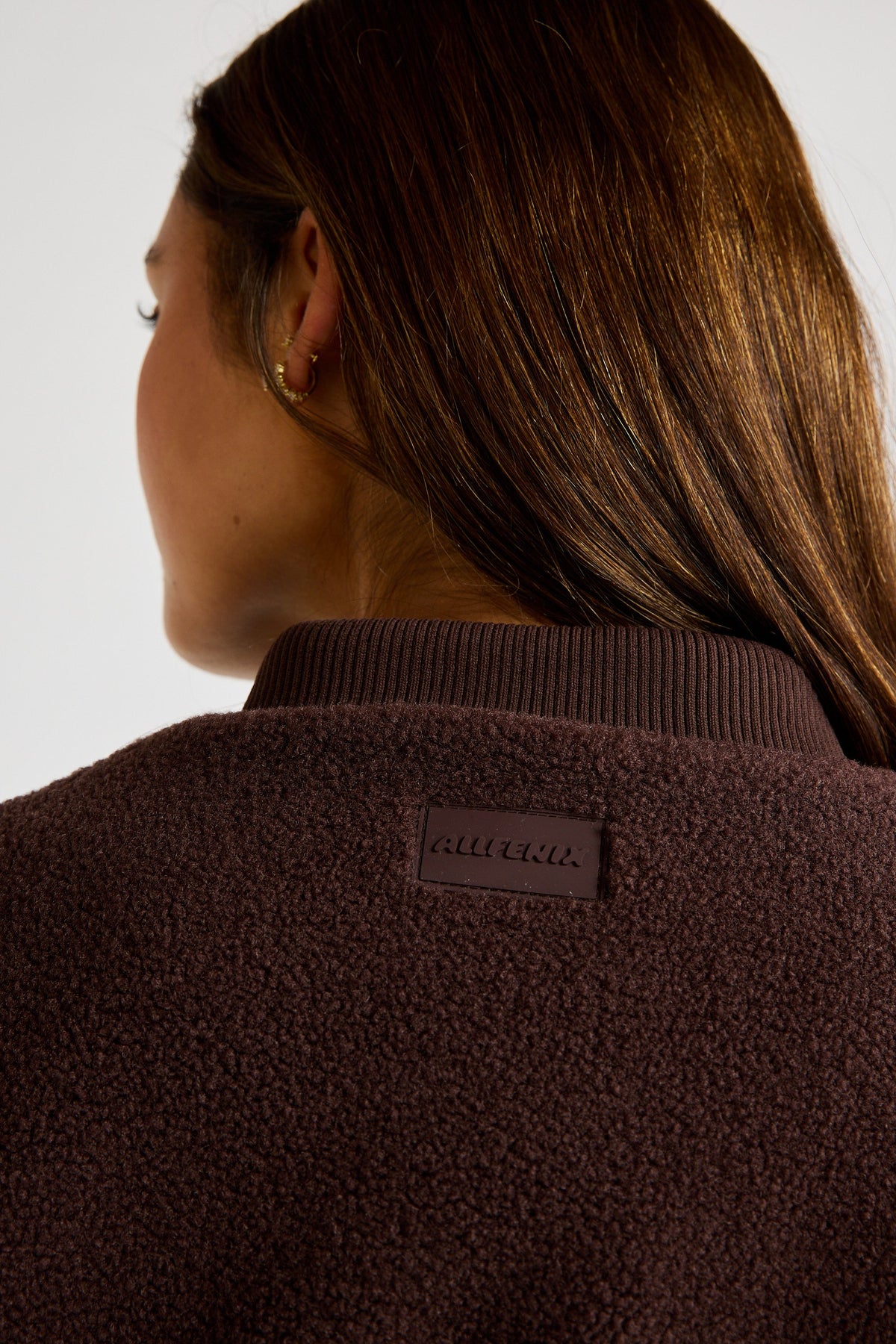 Sherpa Fleece Cropped Jacket (Espresso)