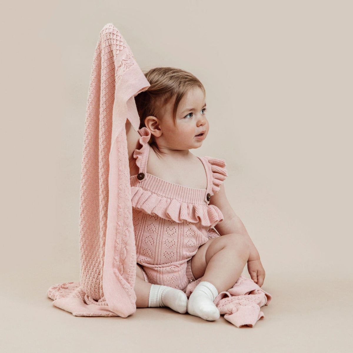 Pink Heirloom Knit Blanket