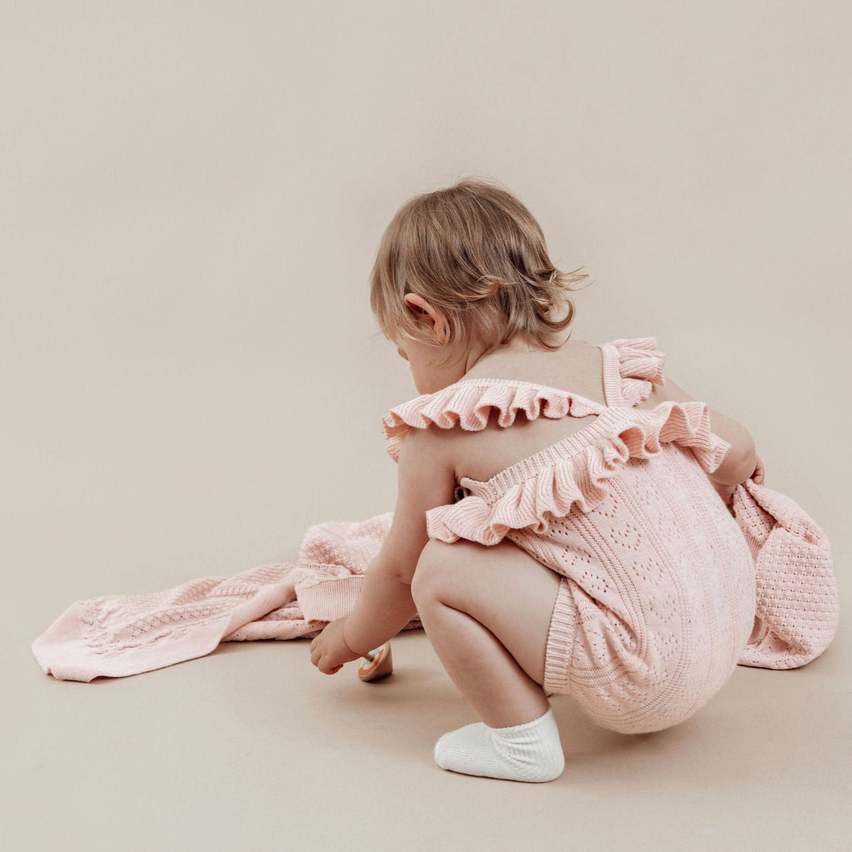 Pink Heirloom Knit Blanket