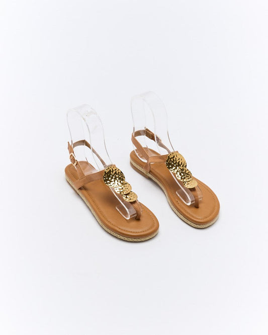 Image of Sandals. Productname: Walnut Melbourne Ada Leather Sandal in Coconut Tan colour by brand - Walnut Melbourne