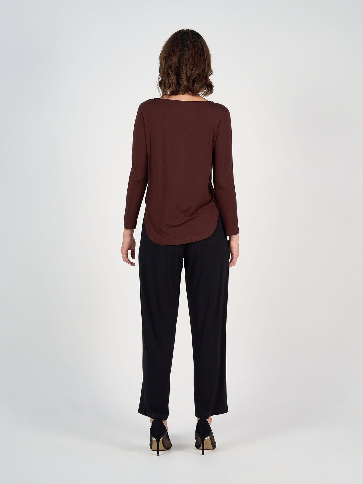 Lou Lou Adele Long Sleeve Bamboo Top (Burgundy)