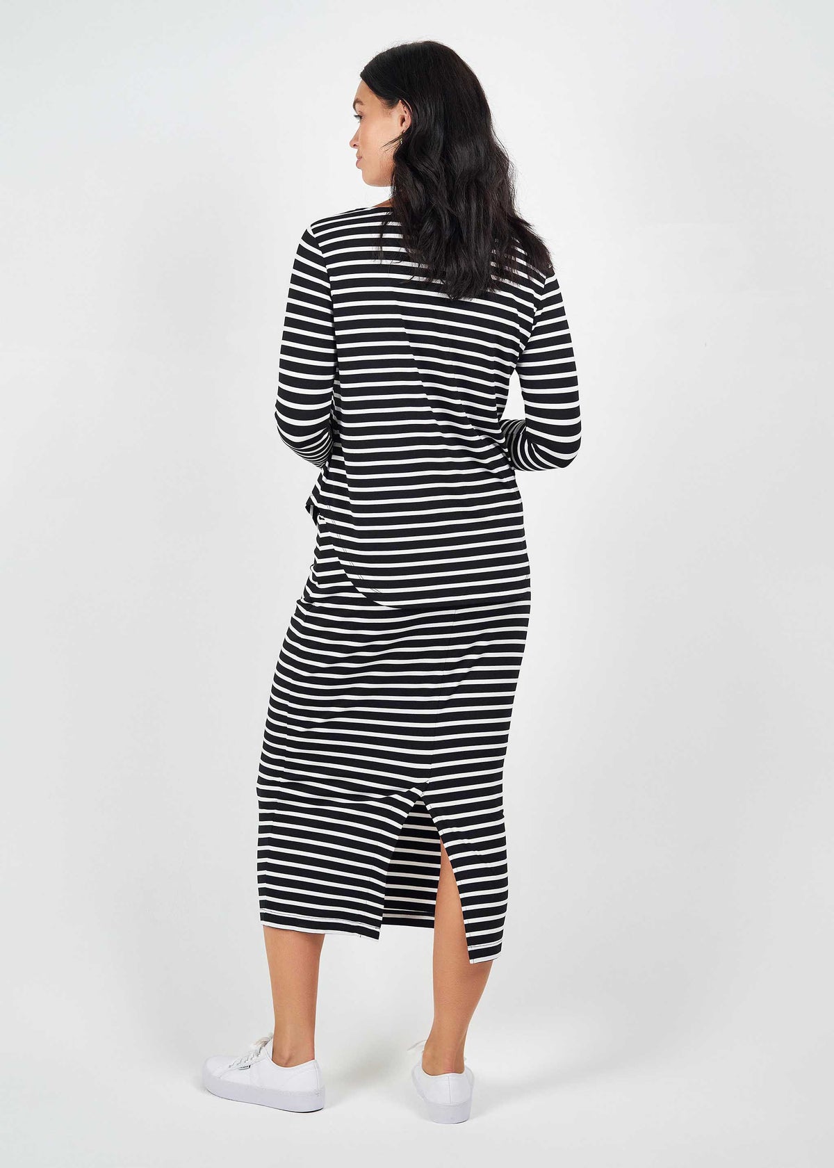 Lou Lou Adele Long Sleeve Bamboo Top (Black & White Stripe)