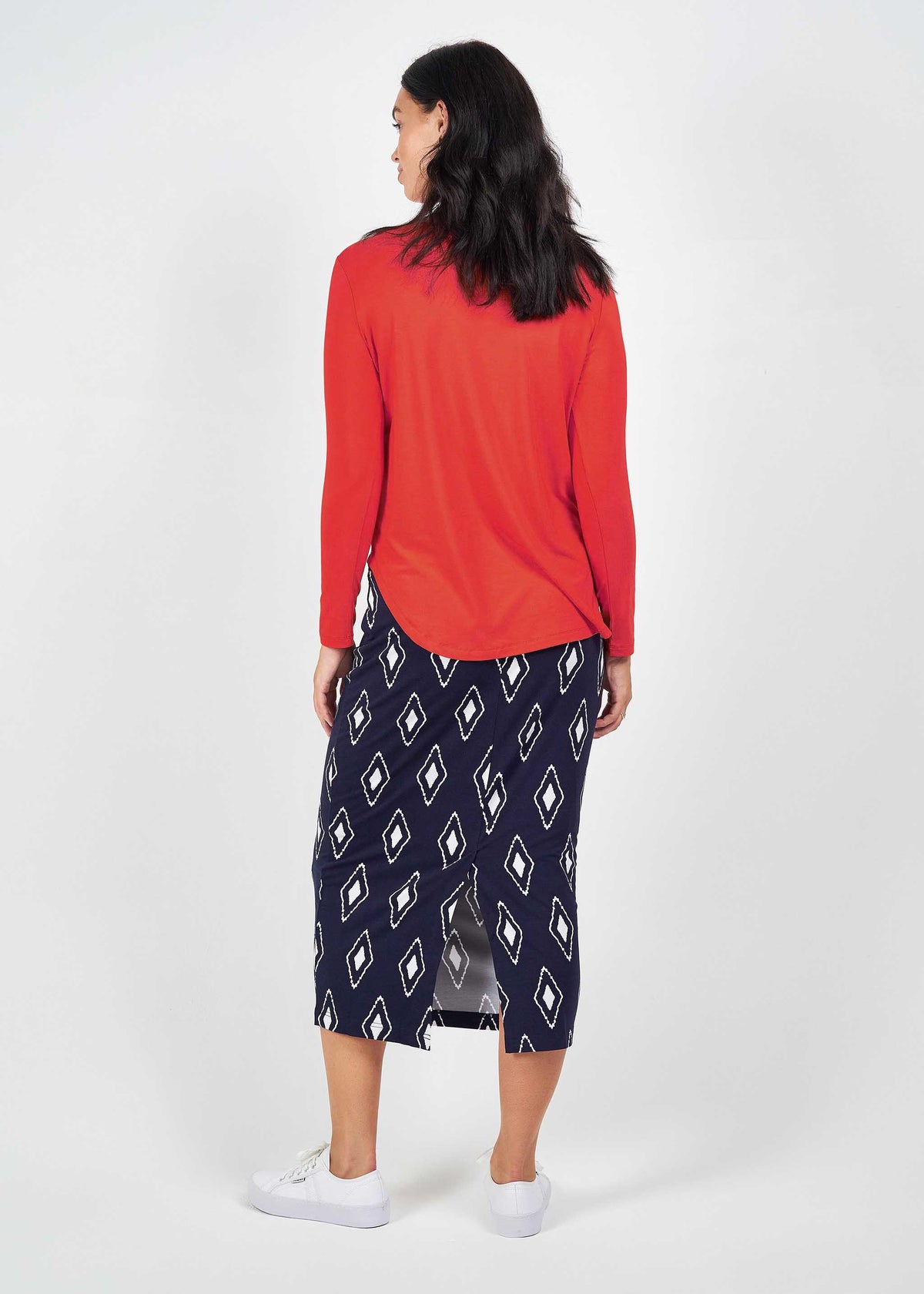 Lou Lou Adele Long Sleeve Bamboo Top (Fiery Red)
