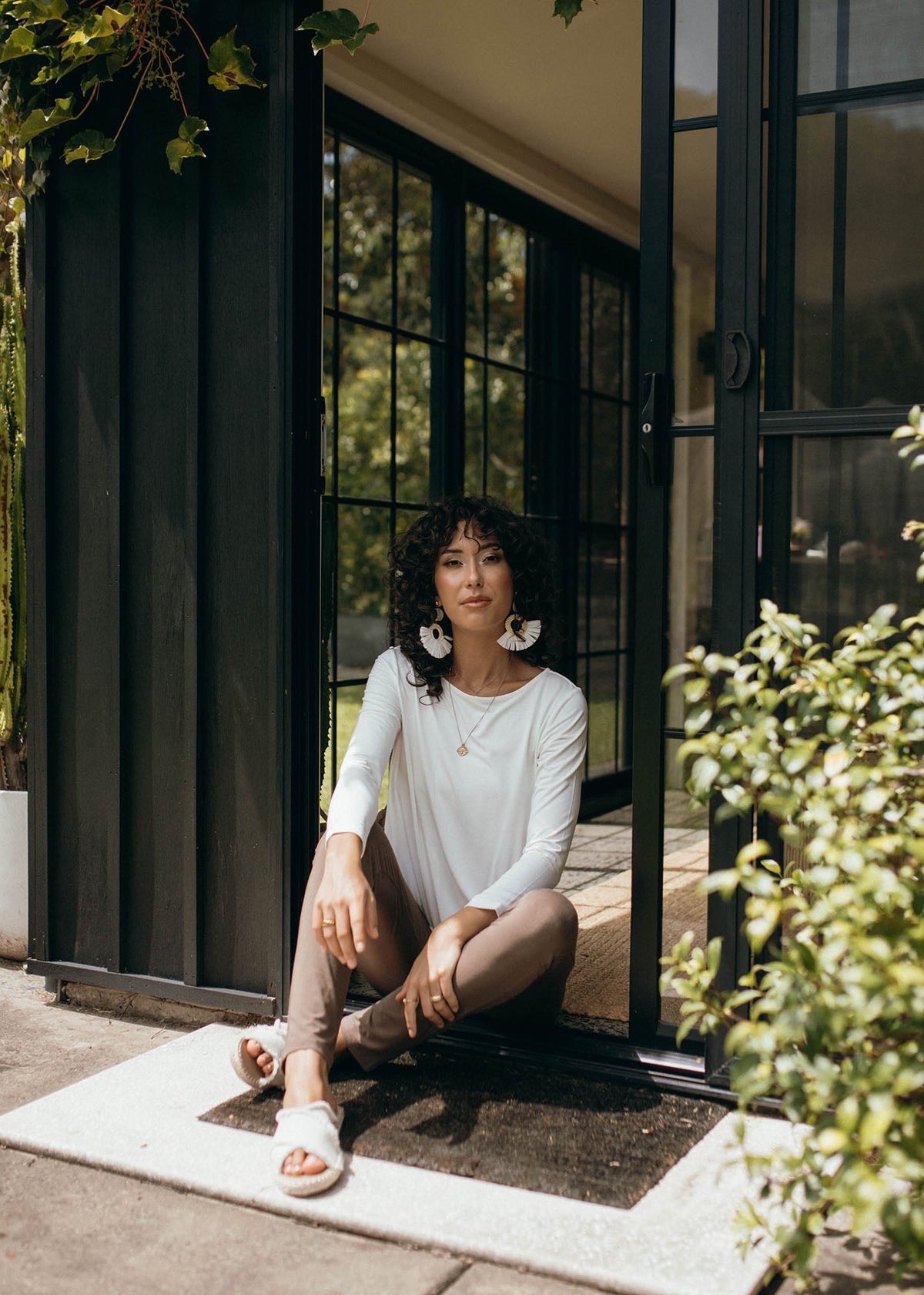 Lou Lou Adele Long Sleeve Bamboo Top (Cream)
