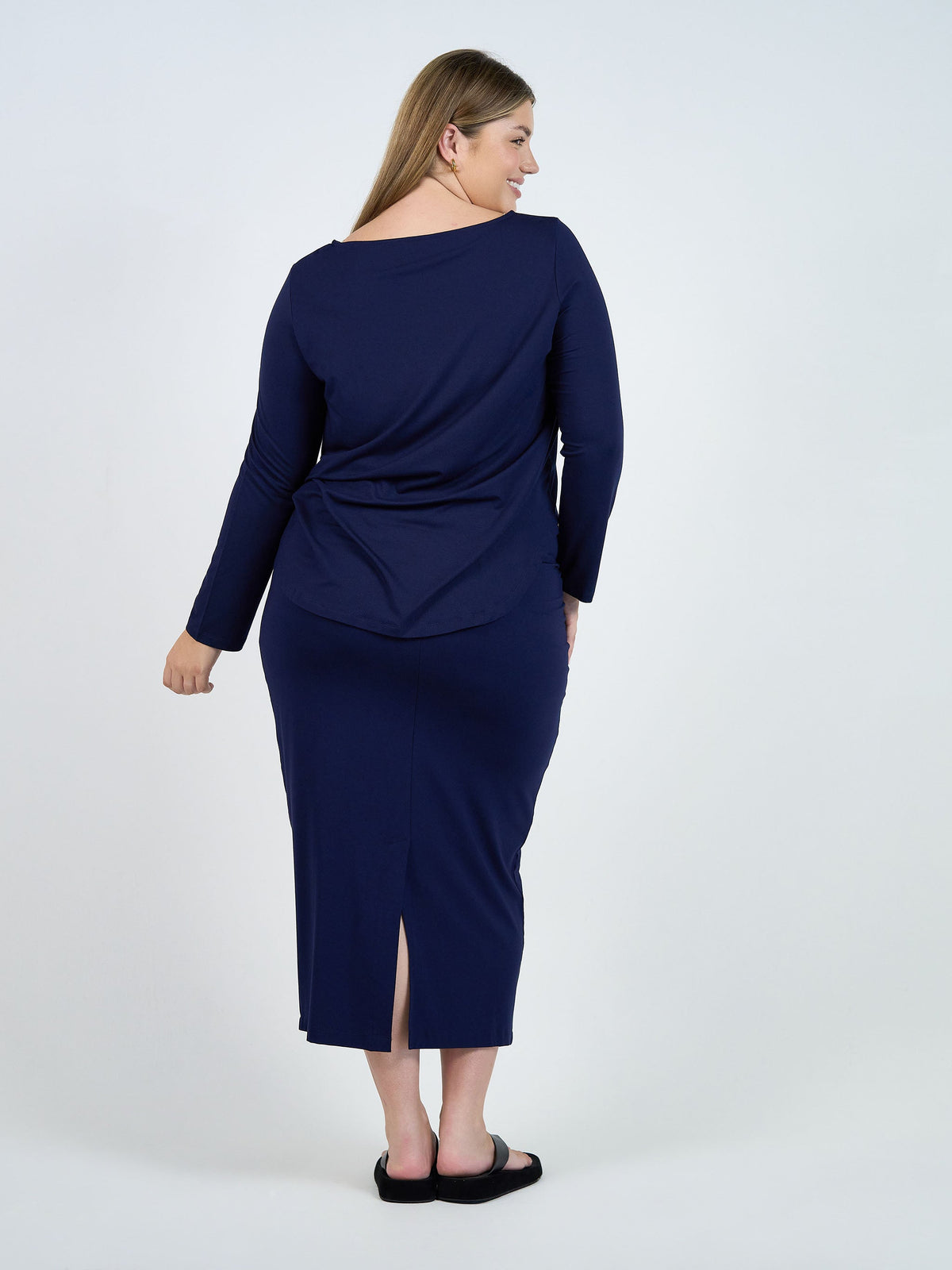 Lou Lou Adele Long Sleeve Bamboo Top (Navy)