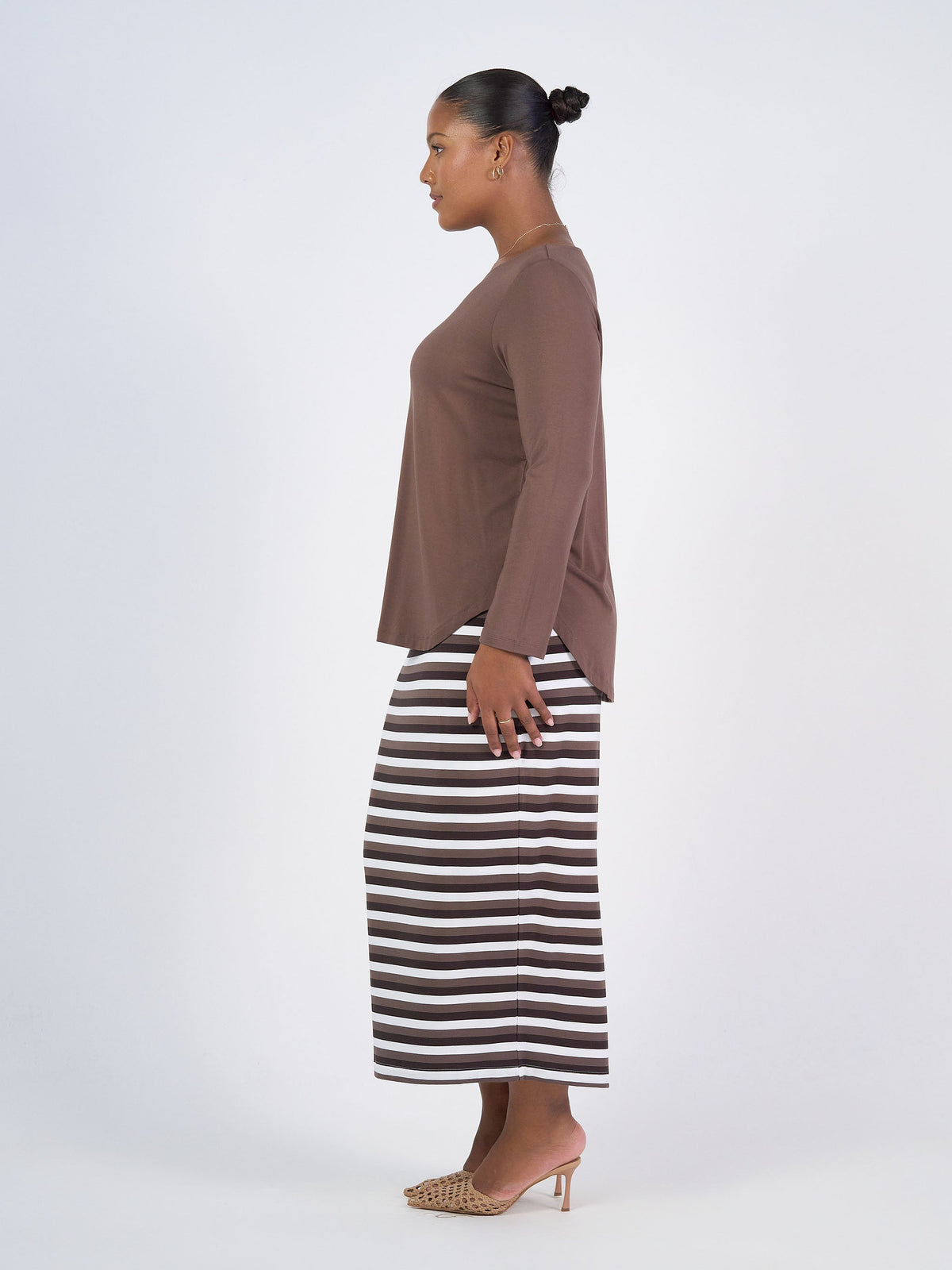 Lou Lou Adele Long Sleeve Bamboo Top (Chocolate)