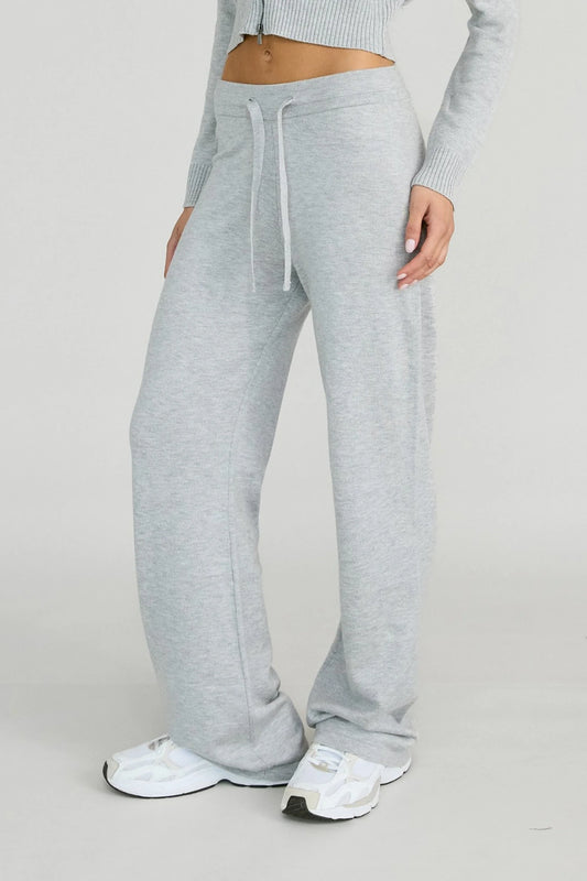 Image of Activewear. Product name - Wide Leg Knit Pant in Grey colour by brand - All Fenix