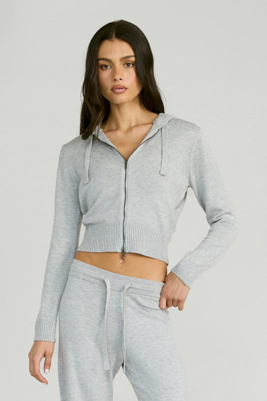 Image of Coats & Jackets. Product name - Two Way Knit Hoodie in Grey colour by brand - All Fenix