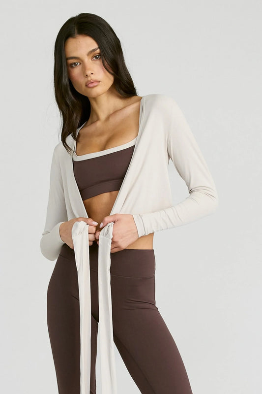 ALLFENIX CloudCore Lite Long Sleeve Wrap Top (Stone)