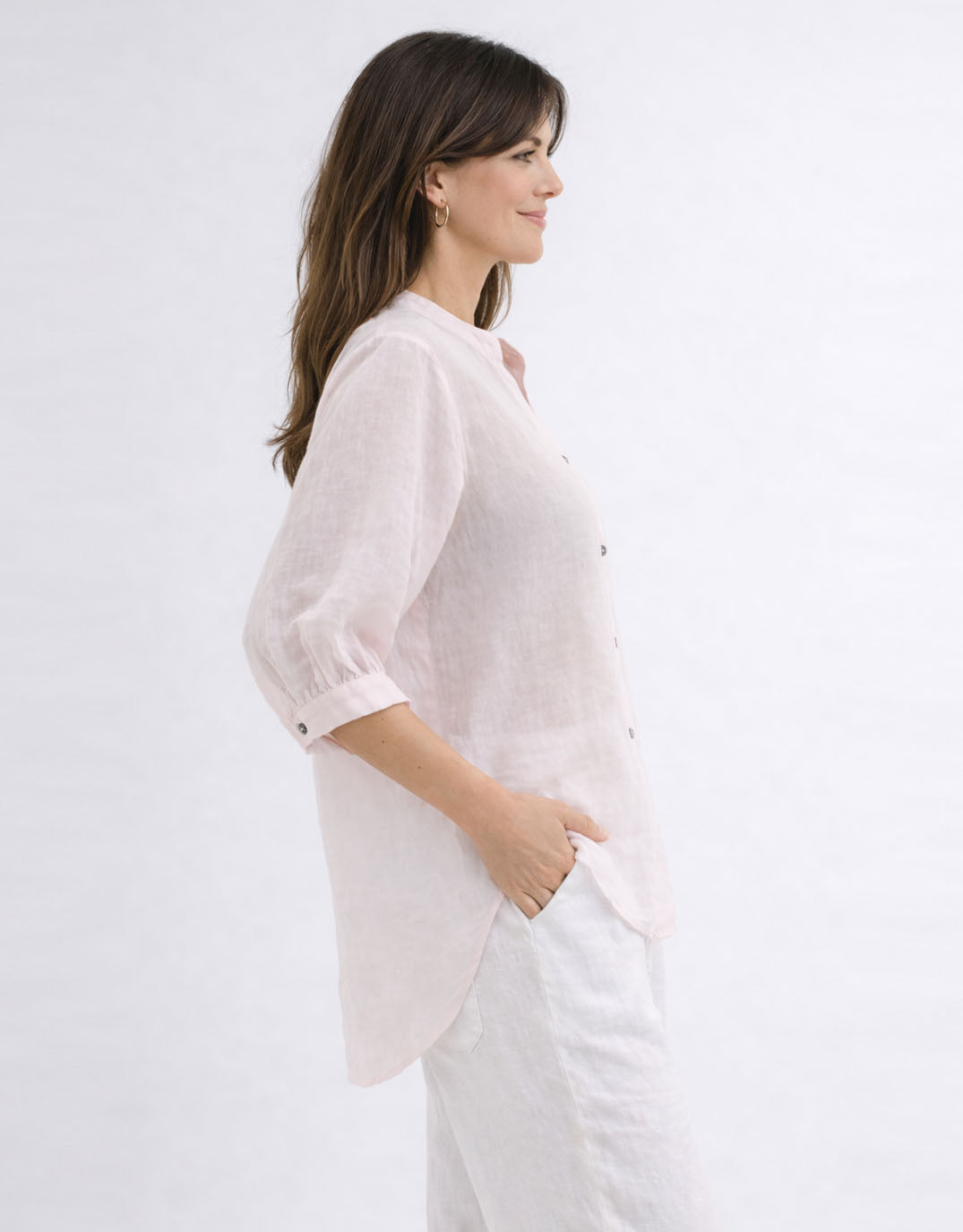 Worthier The Label Allegra Linen Shirt (Ballet Pink)