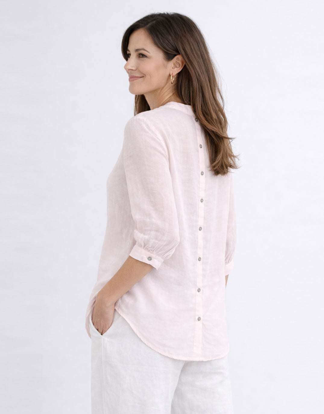 Worthier The Label Allegra Linen Shirt (Ballet Pink)