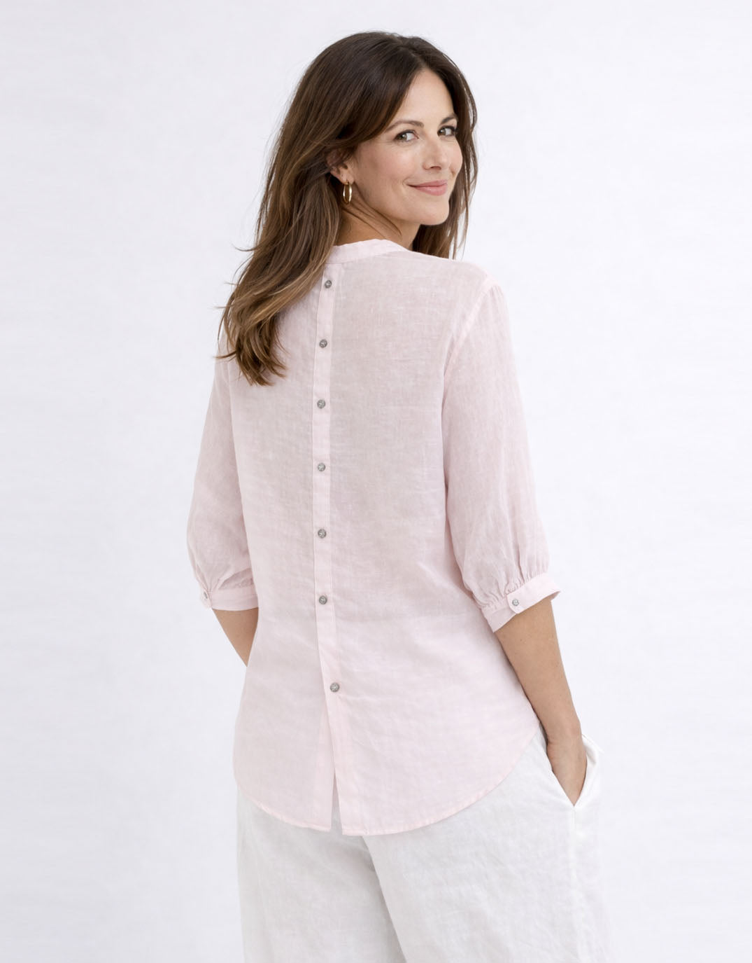Worthier The Label Allegra Linen Shirt (Ballet Pink)