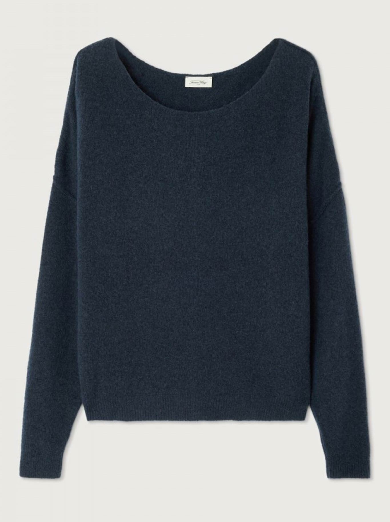 AMERICAN VINTAGE DAMSVILLE SLOUCHY BOAT NECK JUMPER (Black)