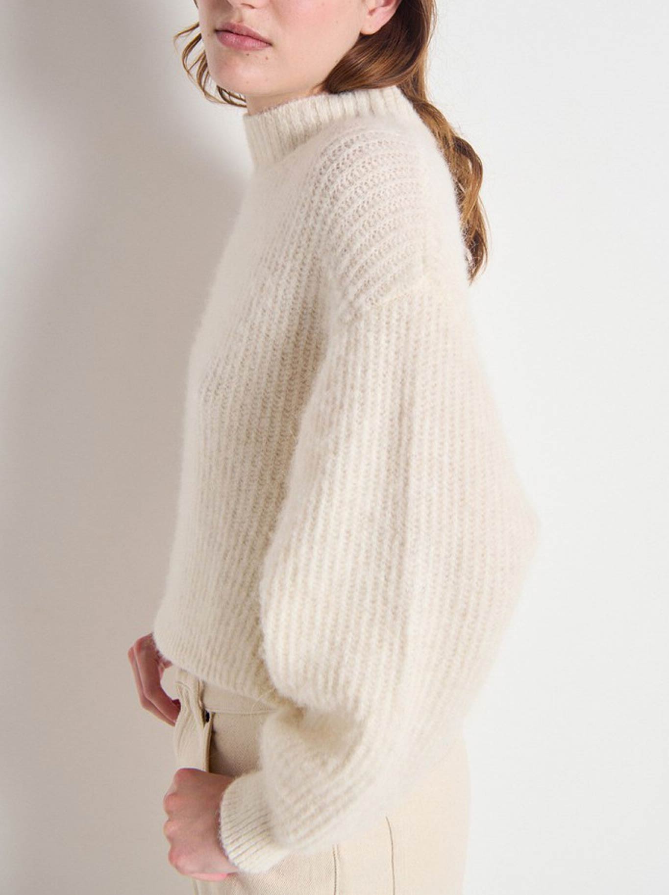 AMERICAN VINTAGE EAST MOCK NECK KNIT (Mother Of Pearl)