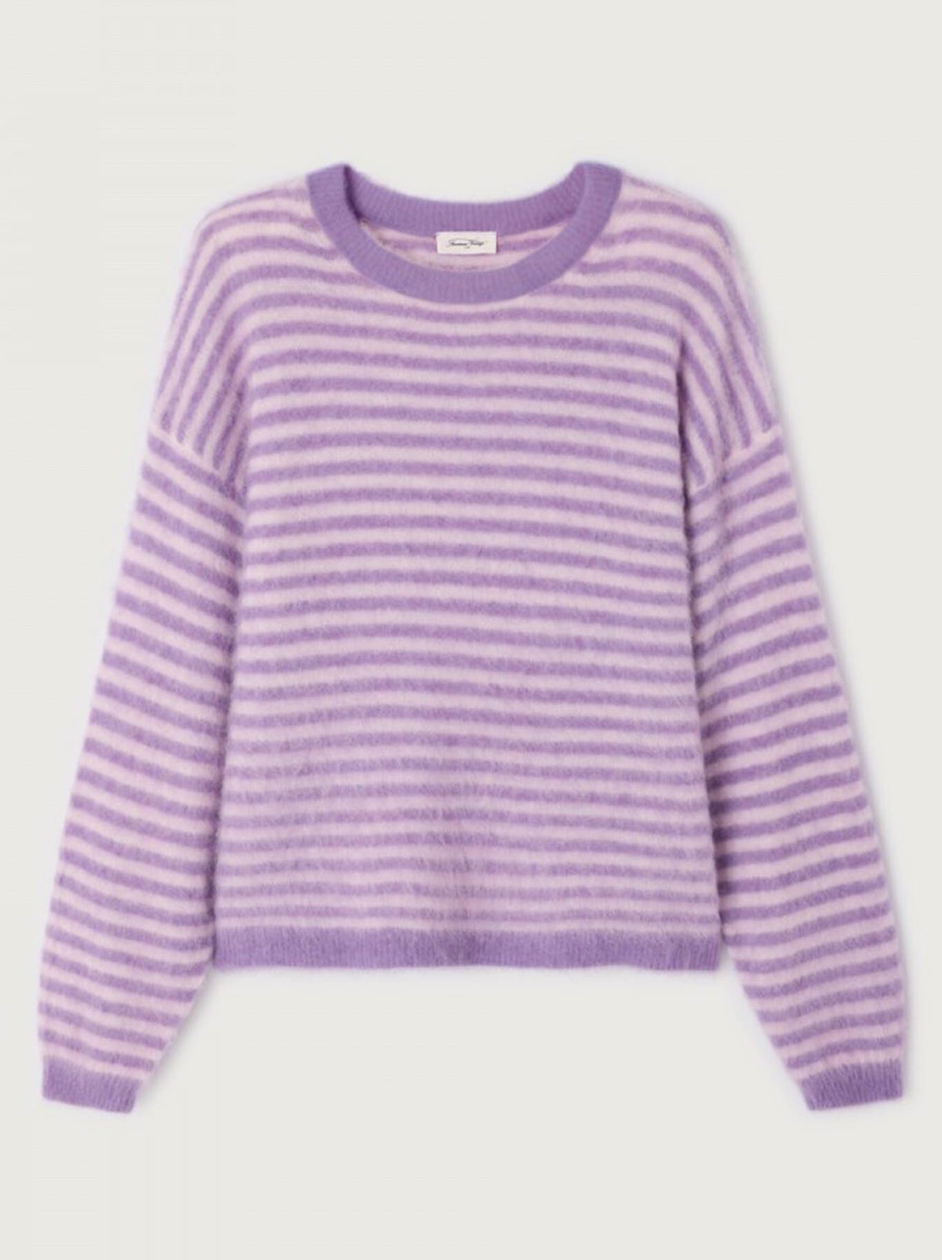 AMERICAN VINTAGE NENYBAY ROUND NECK JUMPER (Violet Stripe Rosebud)