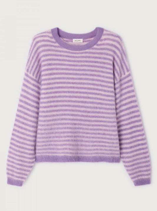 AMERICAN VINTAGE NENYBAY ROUND NECK JUMPER (Violet Stripe Rosebud)