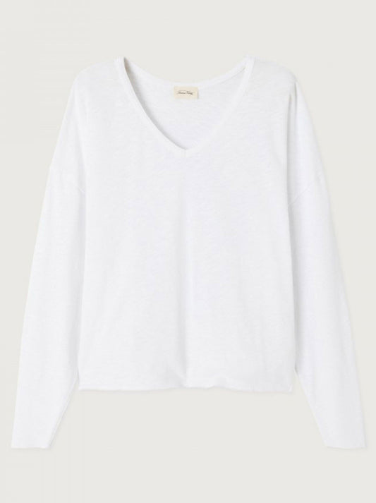 AMERICAN VINTAGE SONOMA VEE NECK LOOSE TEE (White)