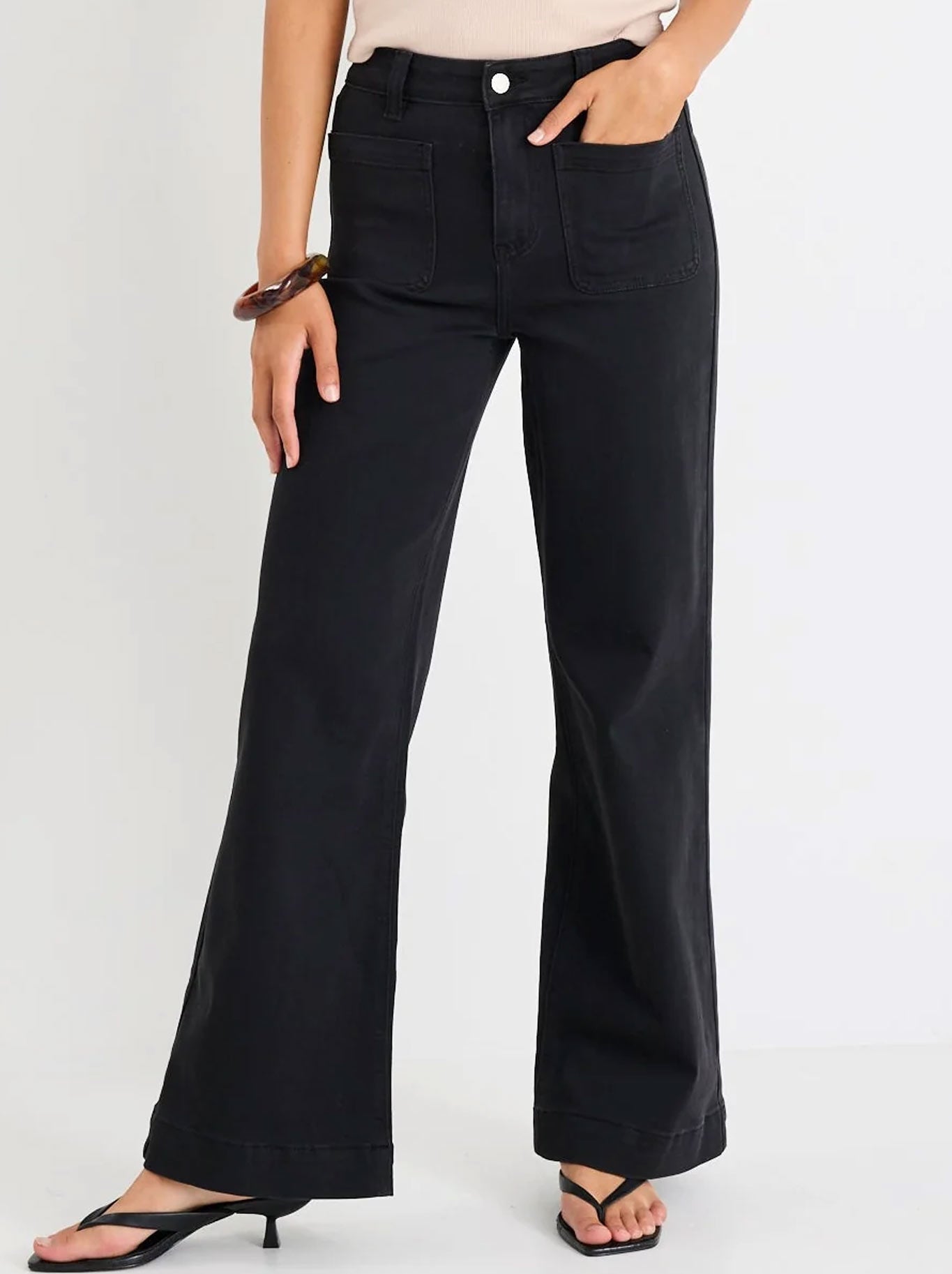 AMONG THE BRAVE ZOEY HIGH RISE WIDE LEG JEAN (Black)