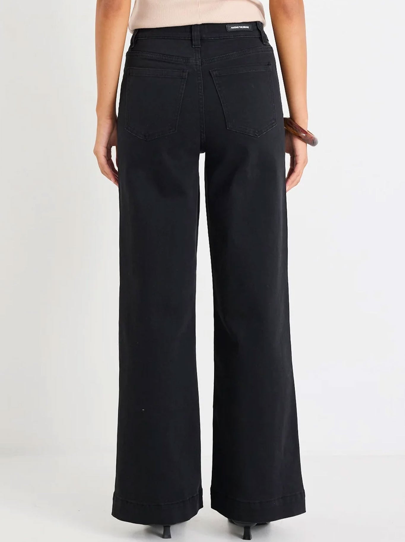 AMONG THE BRAVE ZOEY HIGH RISE WIDE LEG JEAN (Black)