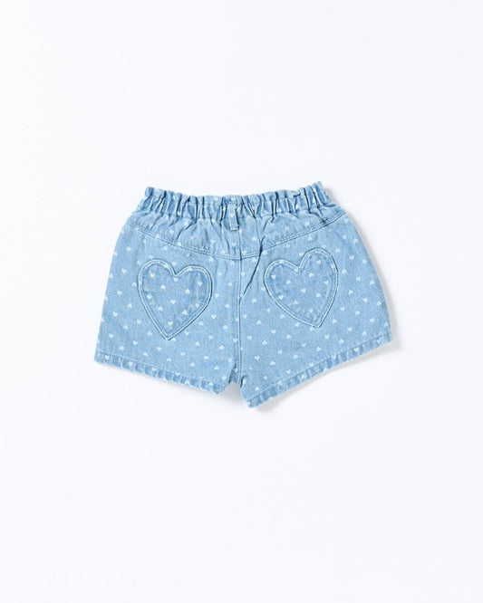 Walnut Melbourne Amour Short (Denim Hearts)