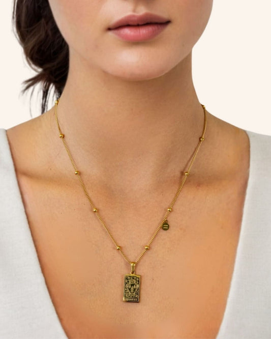 LAVANA Aquarius Gold Zodiac Tag Necklace
