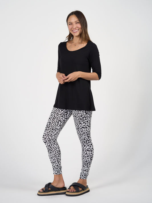 Lou Lou Luxe Bamboo Full-Length Legging (Black Leopard)