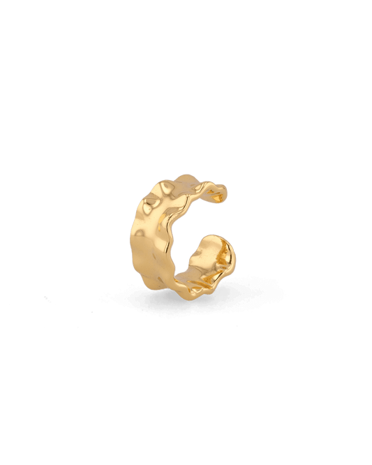 Image of Earrings. Product name - Aria Gold Ear Cuff in colour by brand - LAVANA