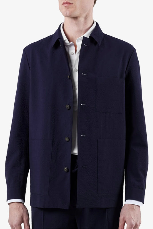 Image of Coats & Jackets. Product name - Arienzo Navy Shirt Jacket in Navy colour by brand - Anthony Squires
