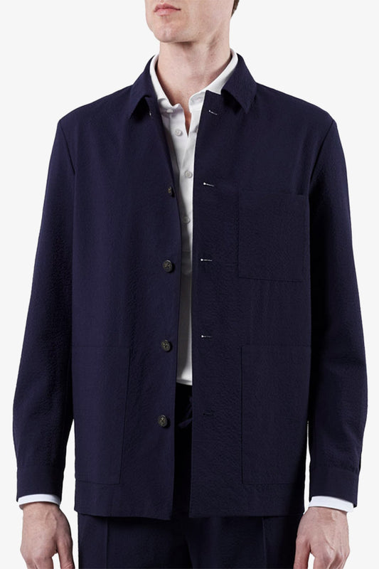 Image of Coats & Jackets. Product name - Arienzo Navy Shirt Jacket in Navy colour by brand - Anthony Squires
