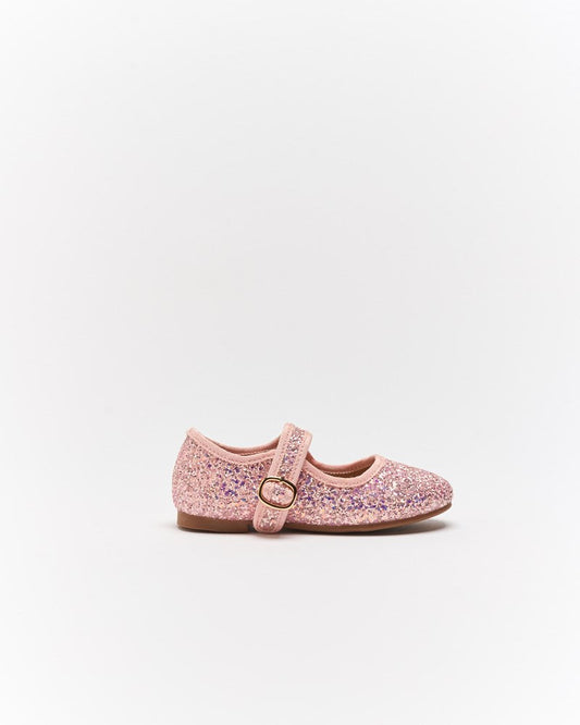 Image of Shoes. Productname: Walnut Melbourne Arlo Ballet in Pink Glitter colour by brand - Walnut Melbourne