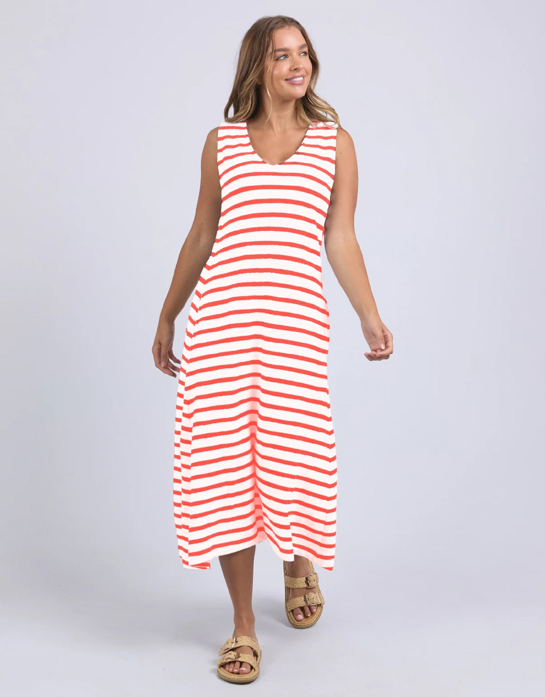 Foxwood Aspen Stripe Dress (Red)