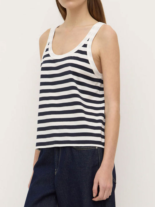 ASSEMBLY LABEL ADRIA STRIPE JERSEY TANK (White Navy)