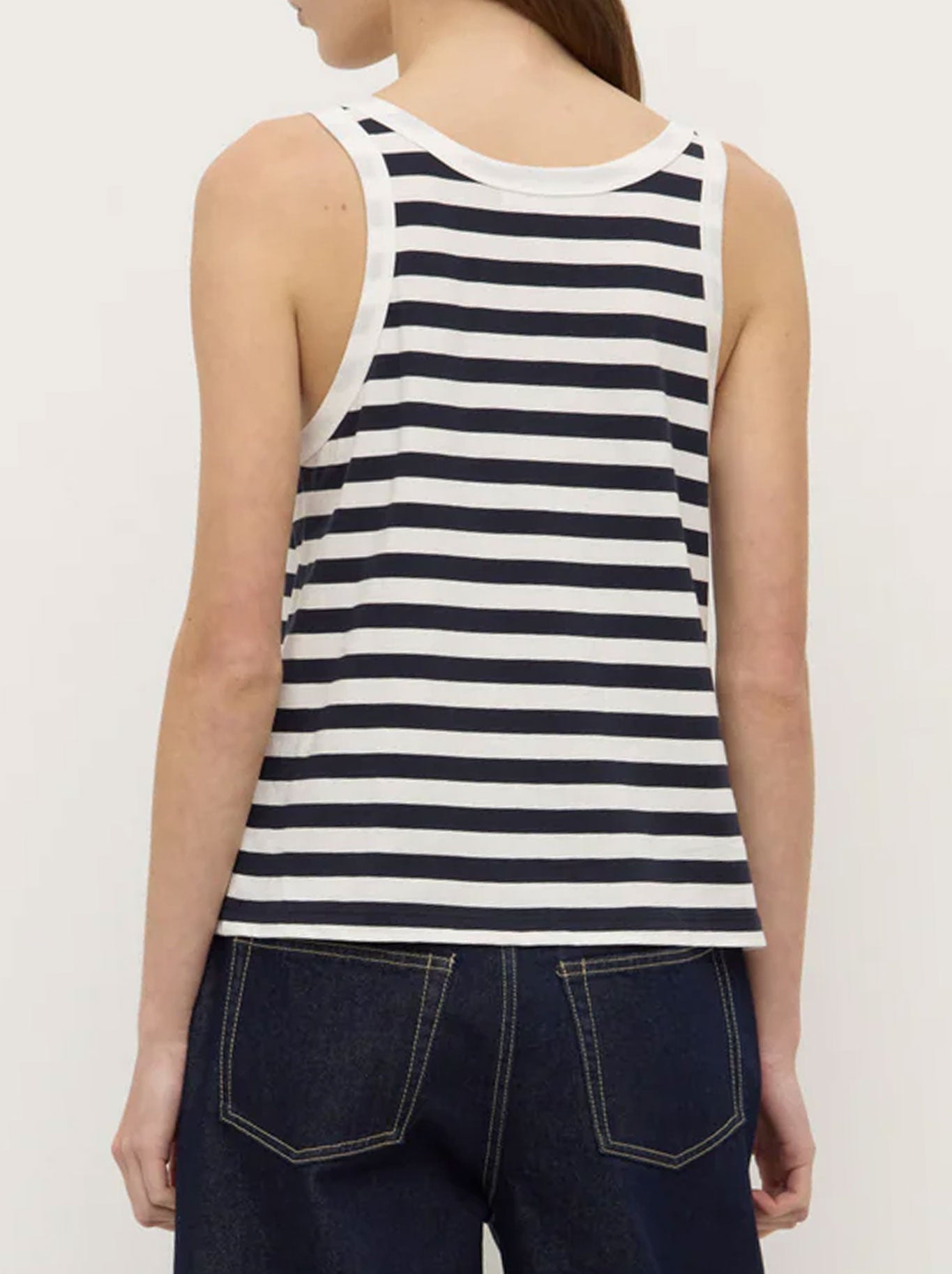 ASSEMBLY LABEL ADRIA STRIPE JERSEY TANK (White Navy)